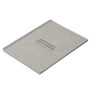 Caderno Espiral Textura de Tecido Cinza Quente