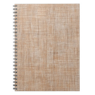 Caderno Espiral Textura de Tecido de Linho Tecido em Bege Natural