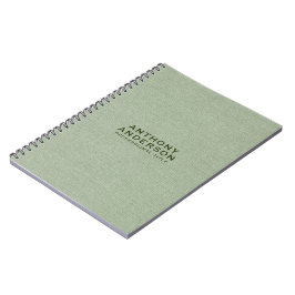 Caderno Espiral Textura de Tecido Verde Sálvia