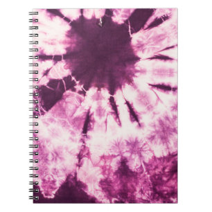 Caderno Espiral Textura de Tie Dye Batik Roxo