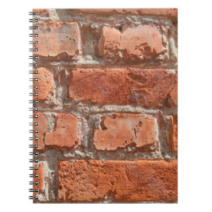 Caderno Espiral Textura de tijolo velho e curado. Antecedentes