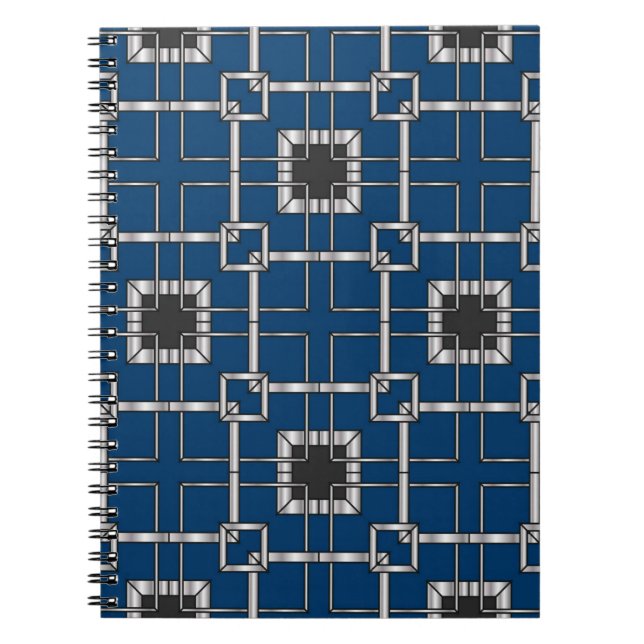 Caderno Espiral Textura decorativa de abstrato. Ilustração, (Frente)