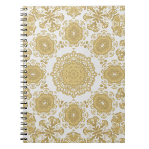 Caderno Espiral Textura decorativa sem costura, oriental, med
