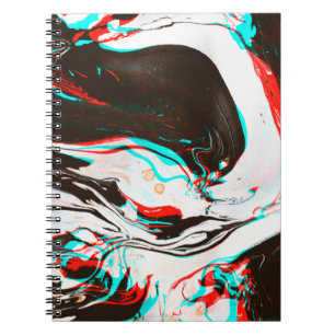 Caderno Espiral Textura distorcida e com brilho do surf de tinta m