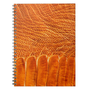 Caderno Espiral Textura em couro de avestruz