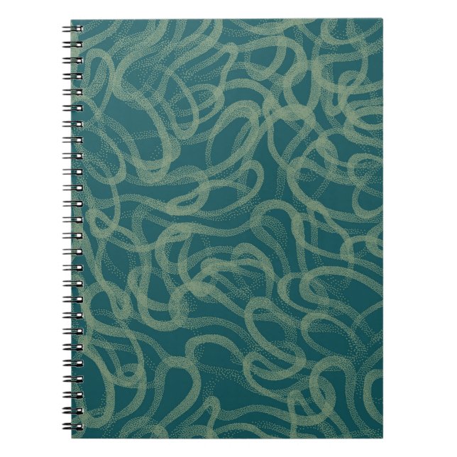 Caderno Espiral Textura estriada, tapete de abstrato de turquesa (Frente)