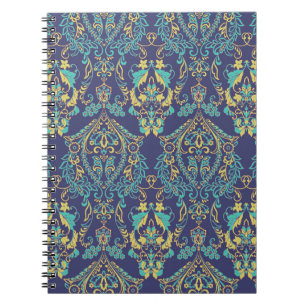 Caderno Espiral textura floral. Padrão de vintagem sem costura Da