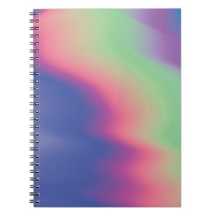 Caderno Espiral Textura holográfica com manchas coloridas. Psicos