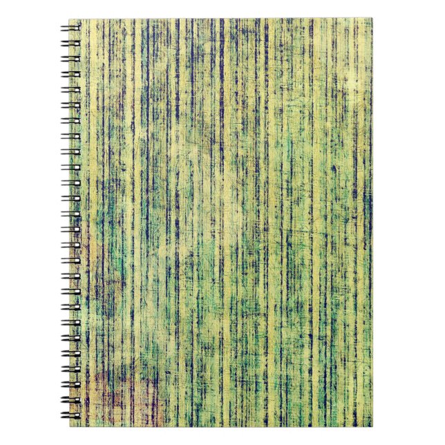 Caderno Espiral Textura longa envelhecida. Com padrões de cores di (Frente)