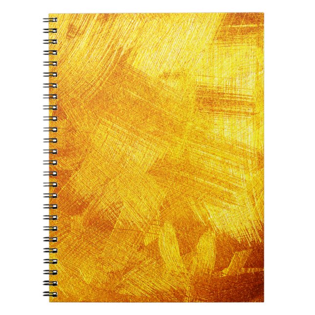 Caderno Espiral Textura luxuosa do ouro, fundo abstrato. (Frente)