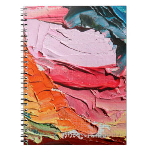 Caderno Espiral Textura multicolor de tinta a óleo. fundo de abstr