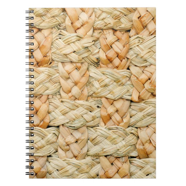 Caderno Espiral textura natural da palha  (Frente)