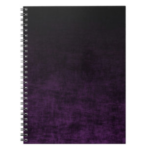 Caderno Espiral Textura Ombre Grunge Preta e Roxa