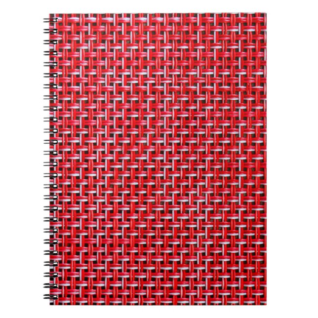 Caderno Espiral Textura sem costura de brâtan vime de bambu (Frente)