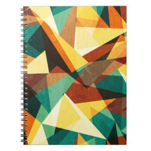 Caderno Espiral textura sem costura de triângulo colorido com efe