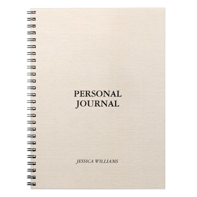 Caderno Espiral Textura simples de linho preto (Frente)