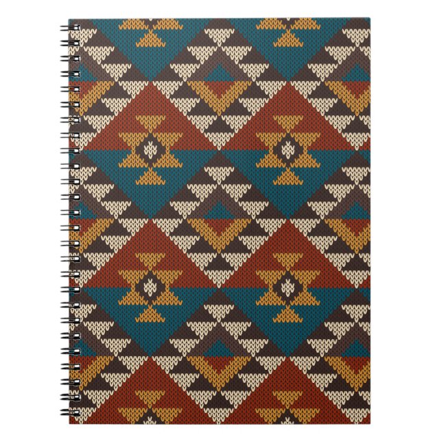 Caderno Espiral Textura Tribal Da Lã Aztec. (Frente)