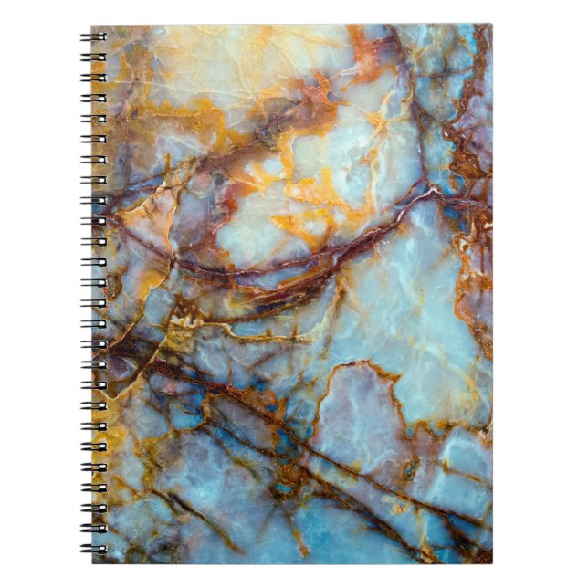 Caderno Espiral textura única de pedra natural - mármore, onyx, gr (Frente)