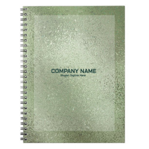 Caderno Espiral Textura verde-clara iridescente de vidro de imersã