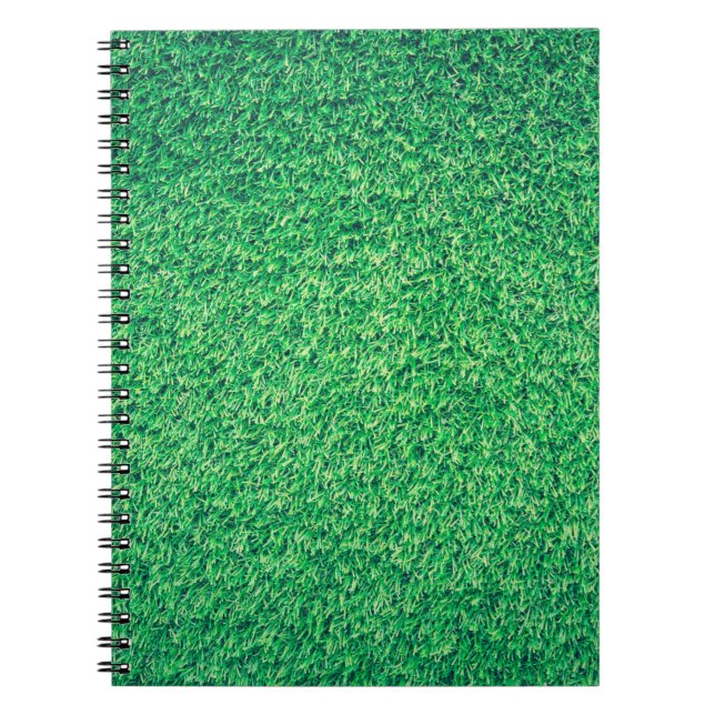 Caderno Espiral Textura verde de grama de campo (Frente)