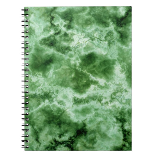 Caderno Espiral Textura verde de mármore (Frente)