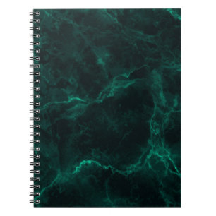 Caderno Espiral Textura verde escura de mármore