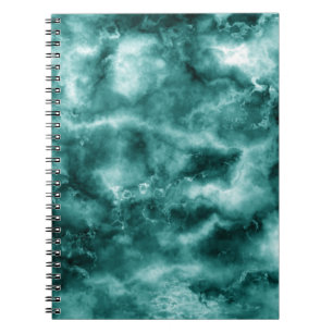Caderno Espiral Textura verde escura do mármore