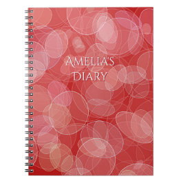 Caderno Espiral Textura vermelha abstrata do efeito do bokeh.