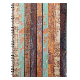 Caderno Espiral textura vertical do fundo de madeira envelhecida