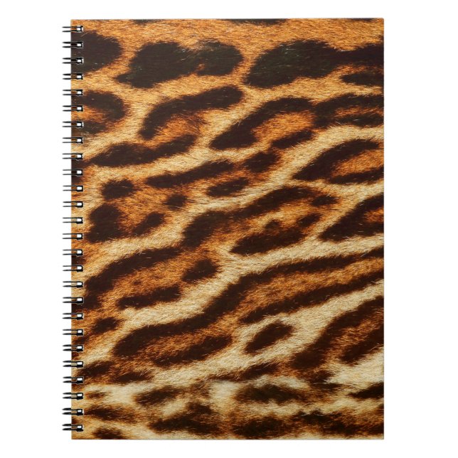 Caderno Espiral Texturas de peles de leopardo. Impressão animal (Frente)
