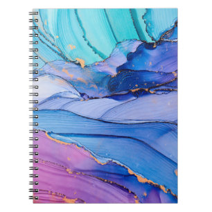 Caderno Espiral Texturas livres, abstrato de luxo.