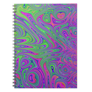 Caderno Espiral texturas psicodélicas