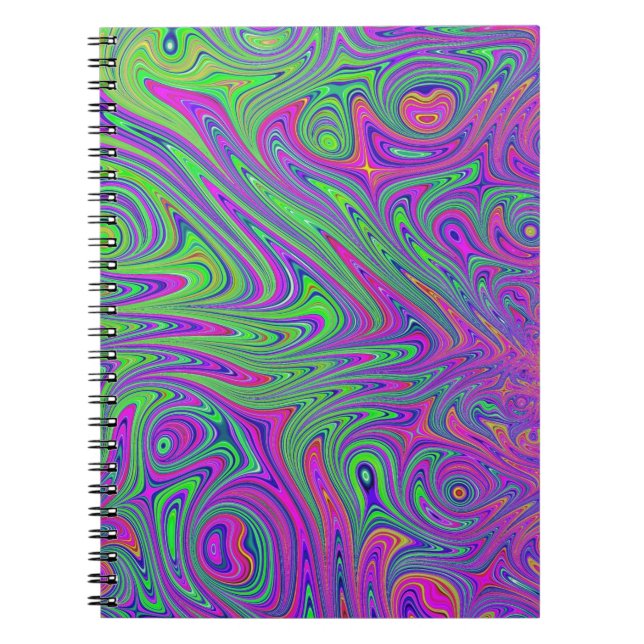 Caderno Espiral texturas psicodélicas (Frente)
