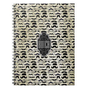 Caderno Espiral Textured Background Chalkboard Mustache Pattern