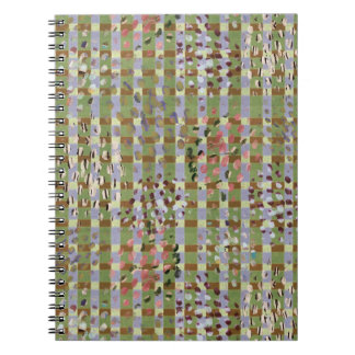 Caderno Espiral Textured Pointillism Grid Pattern Artwork