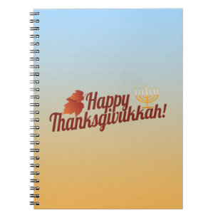 Caderno Espiral Thanksgivukkah feliz Menorah/folha