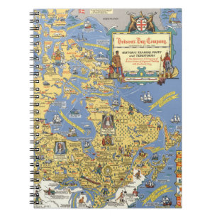 Caderno Espiral The Bay Company - Mapa do Canadá