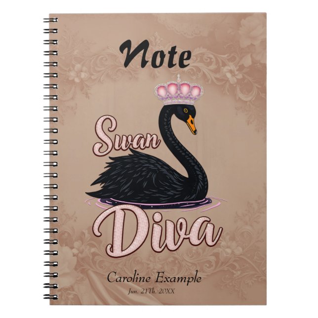 Caderno Espiral The black swan, queen of the water (Frente)