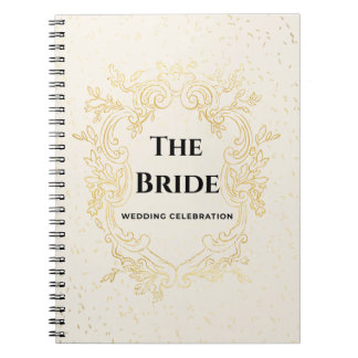 Caderno Espiral The Bride – Gold Frame Wedding Design notebook