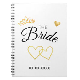 Caderno Espiral The Bride Wedding Date Elegant Design