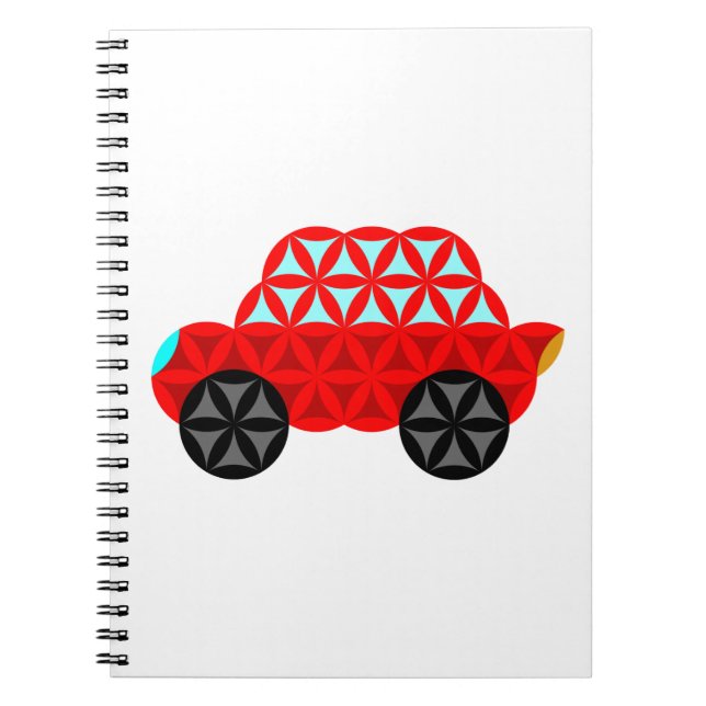 Caderno Espiral The Car Of Life - Sacred Shapes A3,Red. (Frente)