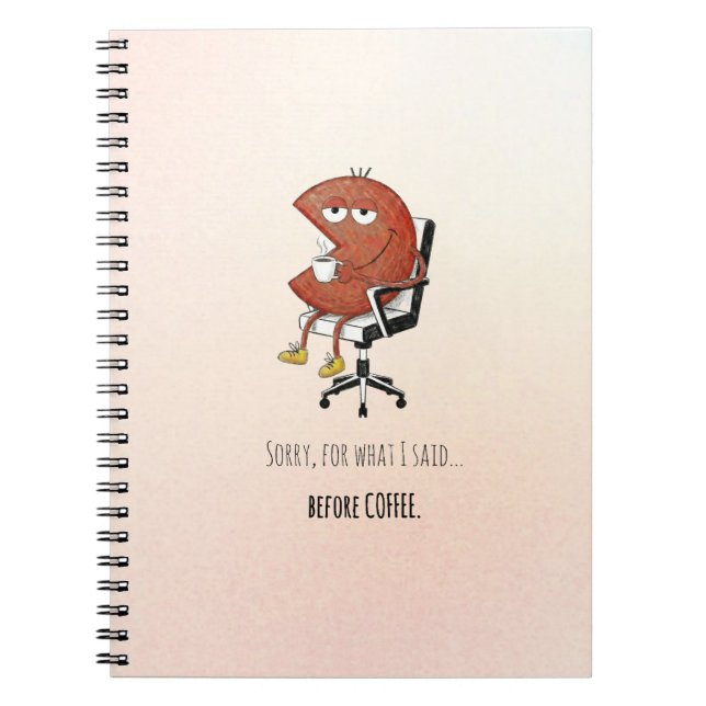 Caderno Espiral The Coffee-Powered Funny Retro Style (Frente)