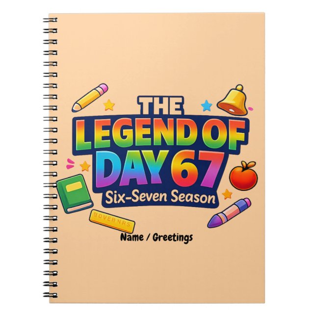 Caderno Espiral The Legend of Day 67 Rainbow School Celebration (Frente)