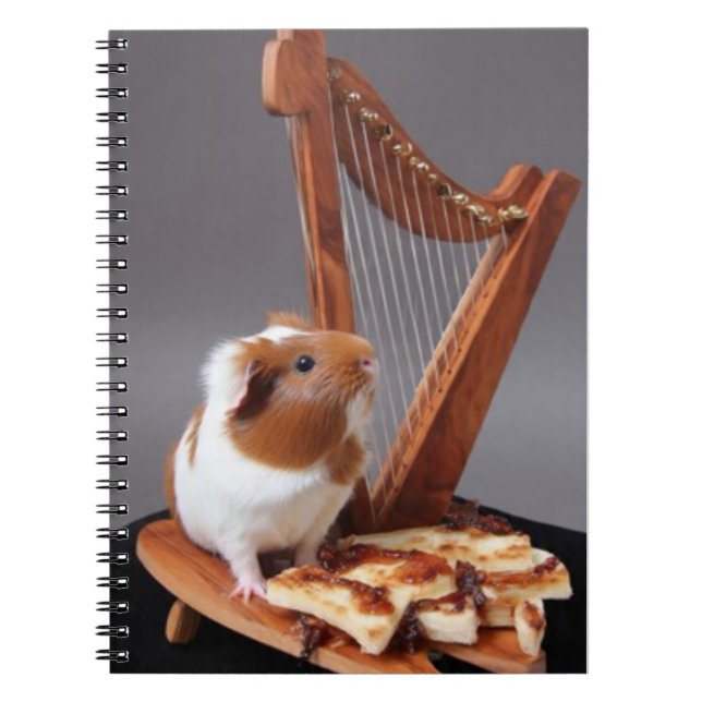 Caderno Espiral The Little Harpist – Elegant Guinea Pig Notebook (Frente)