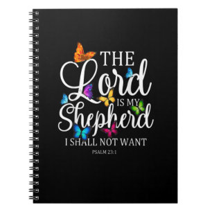 Caderno Espiral The Lord Is My Shepherd Butterfly Art