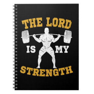 Caderno Espiral The Lord is my Strength Christian Gym Jesus Workou