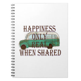 Caderno Espiral The Magic Bus: Happiness Only Real When Shared - 