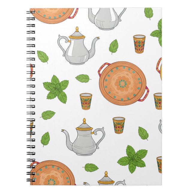 Caderno Espiral Thé marocain & Motif tadjik (Frente)