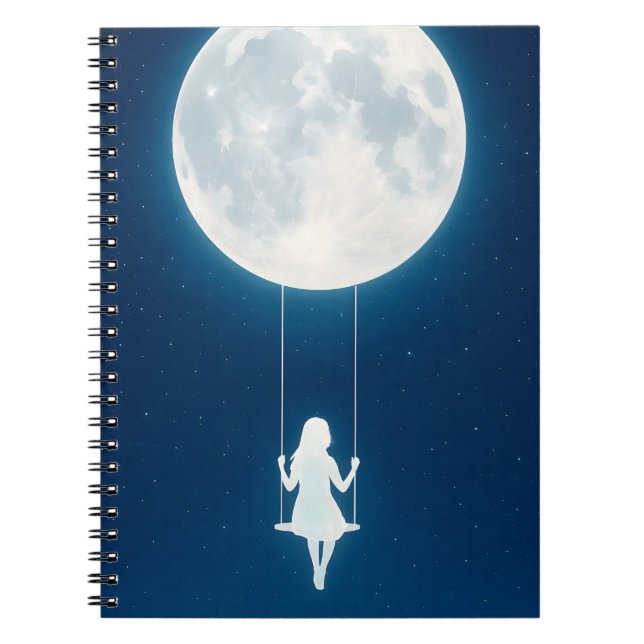 Caderno Espiral The moon, swing and the girl (Frente)