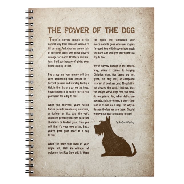 Caderno Espiral The Power of the Dog Poem - Rudyard Kipling  (Frente)